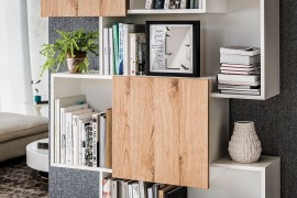 Beautiful contemporary bookshelf Piquant with warmth of wood