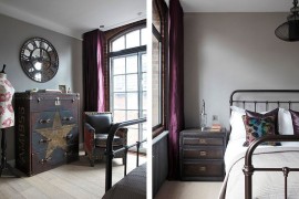 Bedside table and bedroom decor with classic industrial charm