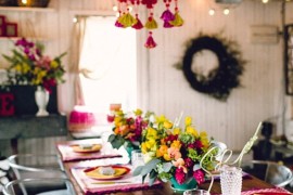 Boho Chic bridal shower with colorful details