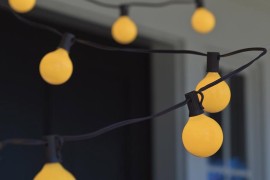 Bugs Away Yellow Globe String Lights