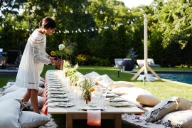 Chic outdoor dining table from Athena Calderone