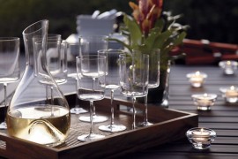 Clear carafe from Crate & Barrel