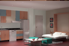 Closet Factory Blue Studio Apartment Bed Open