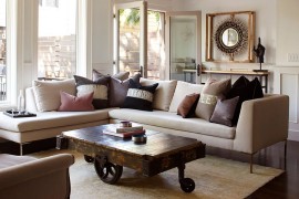 Coffee table brings a touch of vintage charm to the living room