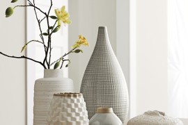 Collection of white vases from Crate & Barrel