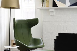 Colorful chair adds elegance to the cool interior