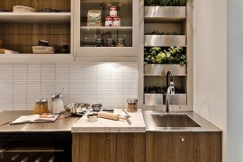 Contemporary kitchen with an ergonomic herb garden
