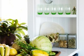 Fresh produce in a woven bowl