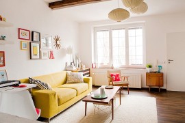 George Nelson bubble lamps grace the Scandinavian interior