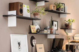 Gorgeous bookcases are perfect for the small, contemporary living room