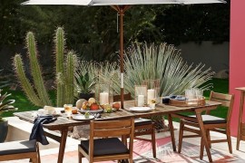 Grey outdoor umbrella from West Elm