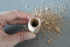 Hollowed out wine cork