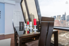 Kips Bay Penthouse Dining Area with Skyline View