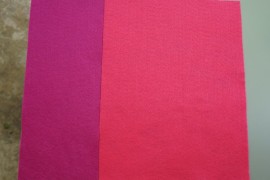 Lining up the felt sheets on the table