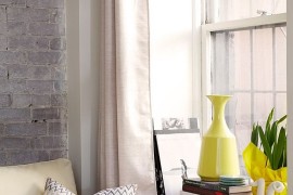 Living room window sill decorating idea