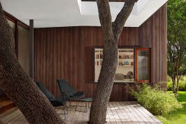 Old trees become an integral part of the structure of the modern Texas home