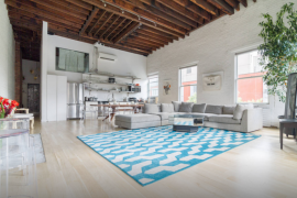 Penthouse Loft on Bowery large loft-style living room