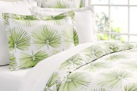 Pottery Barn Organic Bedding Green Palm Pattern