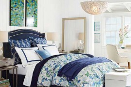 Pottery Barn Organic Bedding Navy Rope Pattern