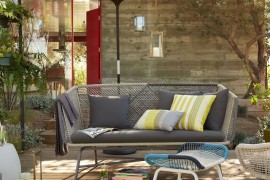Round striped umbrella from West Elm