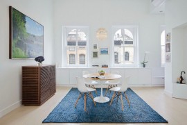 Rugs are an easy way to add some color to the Scandinavian interior