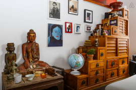 Soho loft with private elevator Eastern art touches