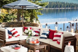 Striped umbrella from Pottery Barn