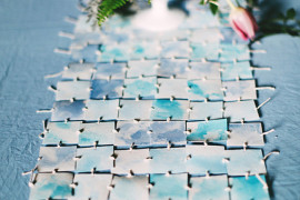 Watercolor table runner from Ruffled