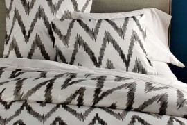 West Elm Organic Cotton Sheets Ikat Pattern Bedding
