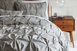 West Elm Organic Cotton Sheets Pintuck Texture in Grey