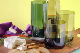 Wine bottles recycled as glasses