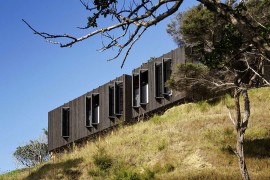 Wooden exterior of the lovely summer house with sea views