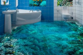 coral reef bathroom 3d flooring