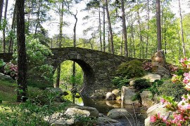 A stunning stone bridge for the English-style garden