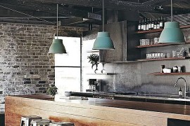 Ceiling adds to the industrial style of the kitchen [From: Forbes]