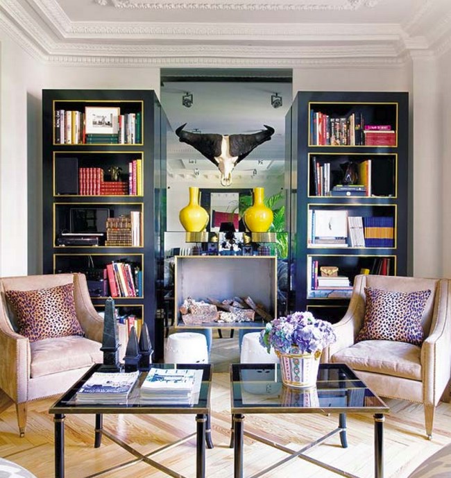 Chic living room with black detailing