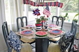 Clay Pots Painted Red white and blue
