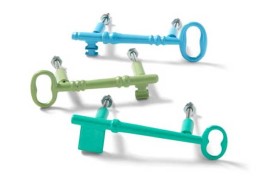 Colorful Key Drawer Pulls in Blues and Greens