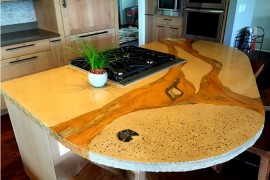 Concrete and Petrified Wood Countertop design