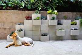 Patio concrete planter idea