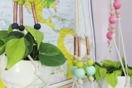 Copper pipe plant hangers from A Beautiful Mess