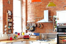 Lovely pendants bring eclectic beauty to the industrial kitchen [Design: Avocado Sweets Interior Design Studio]