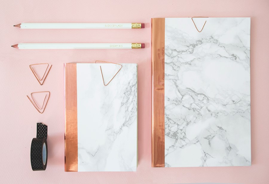 DIY marble notebooks from The Lovely Drawer