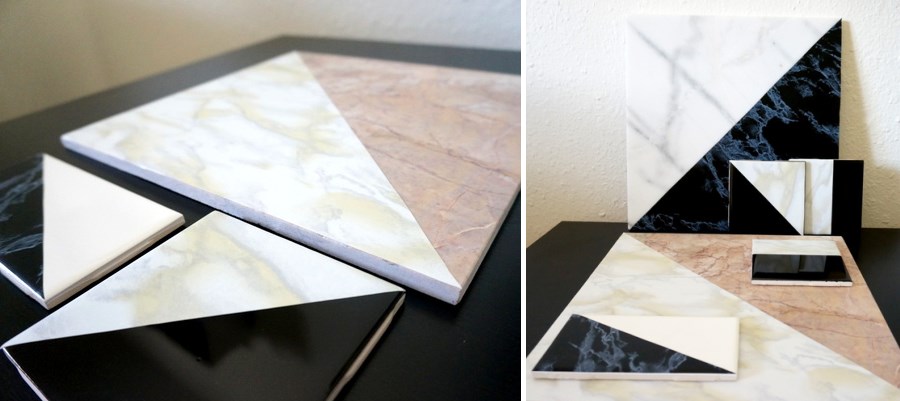 DIY marble tile art from Mirror80