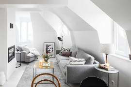 Elegant Scandinavian style is perfect for the small attic apartment [From: Fredric Boukari Photography]