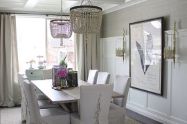 Elegant dining room with a coffered ceiling