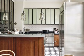 Floor tiles add pattern and style to the modern kitchen