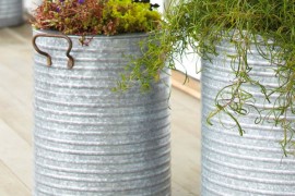 Galvanized buckets make for beautiful planters