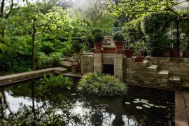 Lily pond in the garden of James David and Gary Peese