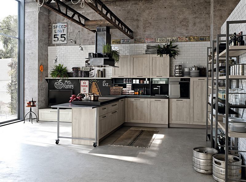 Loft-styled home with a large kitchen that complements its aura [Design: Stosa Cucine]